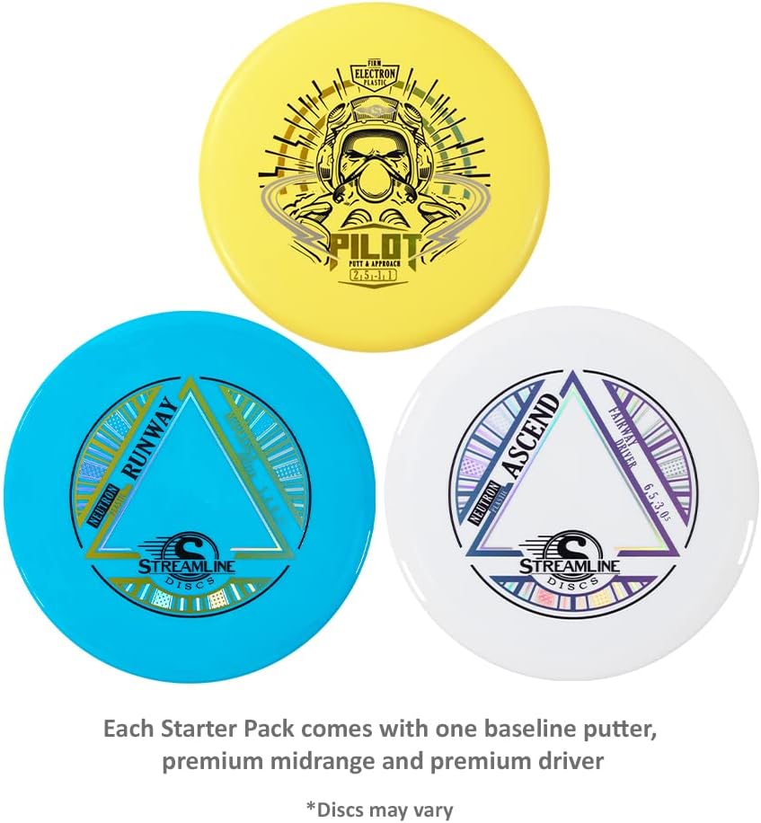 Streamline Discs 3-Disc Premium Disc Golf Starter Set (Colors and Models May Vary)