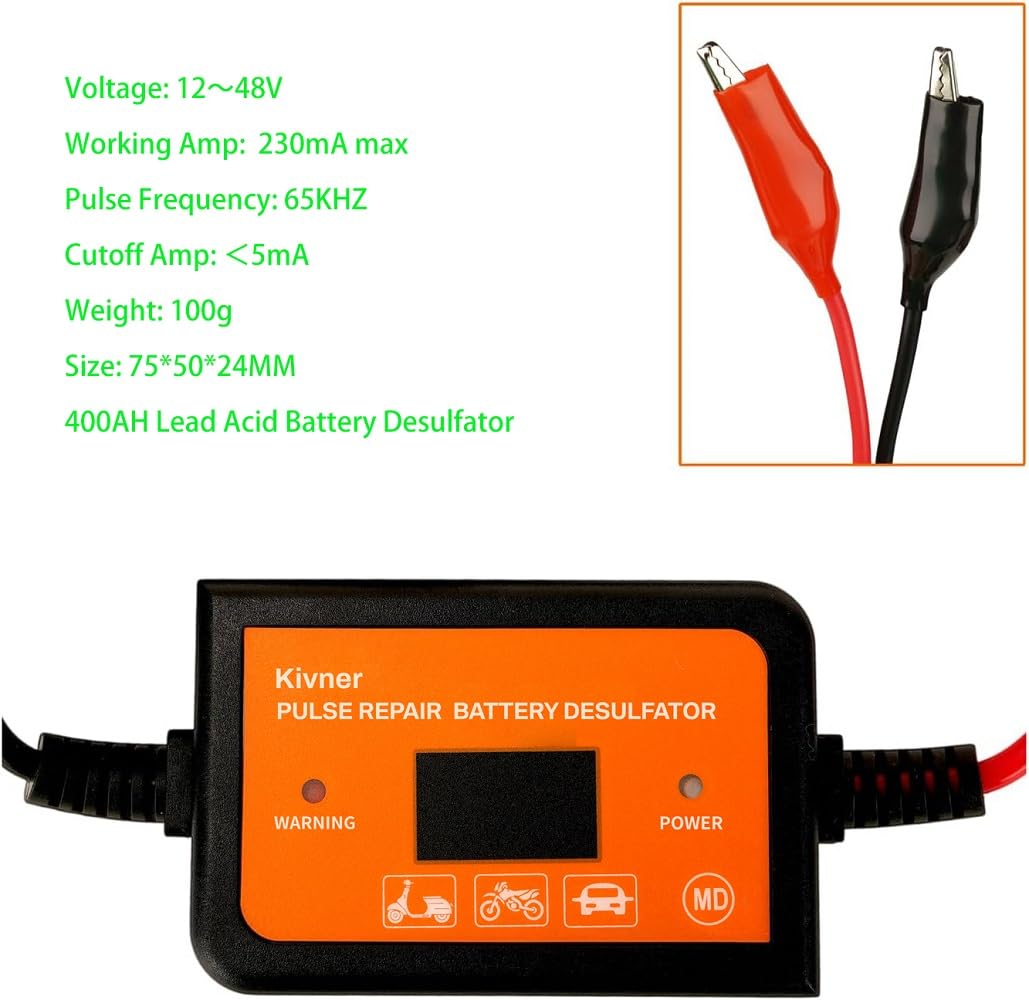 400AH Battery Desulfator,Battery Maintainer Designed for Cars, Trucks, Motorcycles, ATV, Boats, RV Battery, for 12V,24V,36V 48V - 44 400AH Battery Desulfator,Battery Maintainer Designed for Cars, Trucks, Motorcycles, ATV, Boats, RV Battery, for 12V,24V,36V 48V - 44