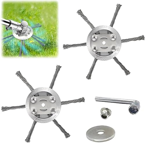KPWIN 2Pcs Steel Wire Grass Trimmer Head, 6 Inches String Trimmer Replacement He
