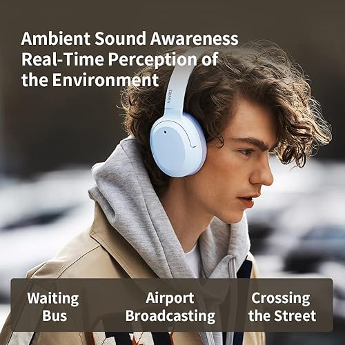 Miniatura 3 de Edifier W820NB Plus - Auriculares con cancelación activa de ruido, llamadas claras con reducción de ruido profunda, auriculares Bluetooth con LDAC