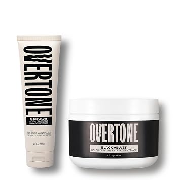 Overtone Semi Permanent Hair Color & Maintenance Daily Conditioner Set, Black Velvet