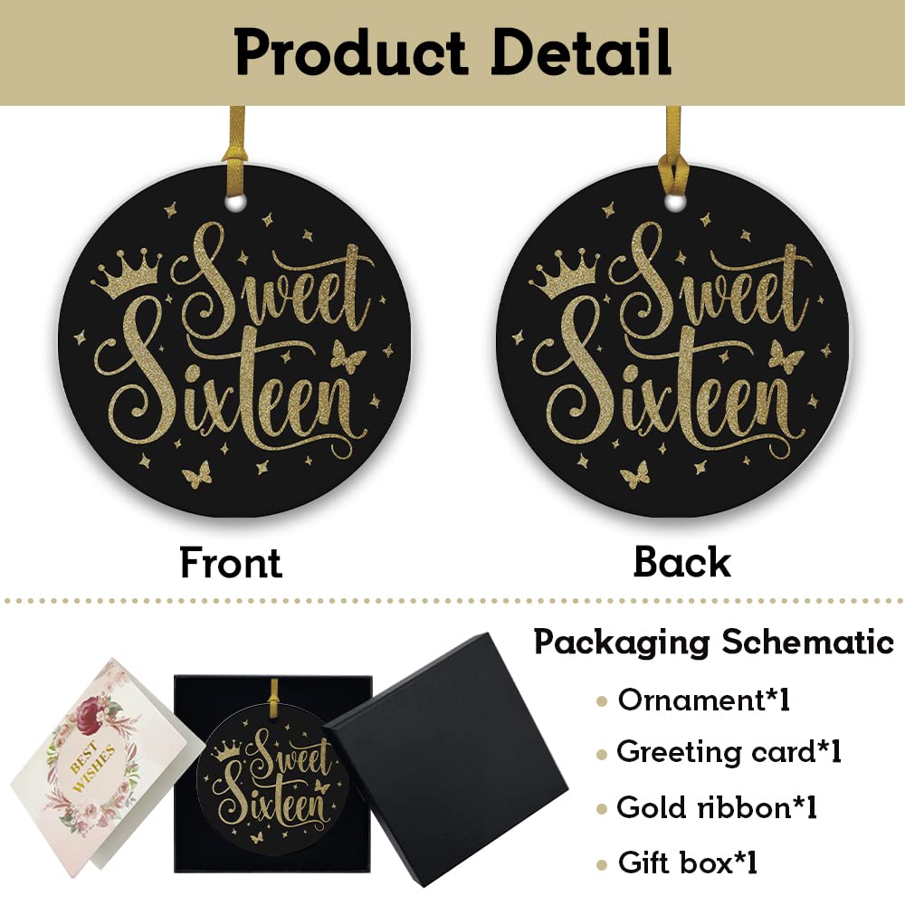 REWIDPARTY Sweet 16 Ornement Pour Filles 16e Anniversaire Idée