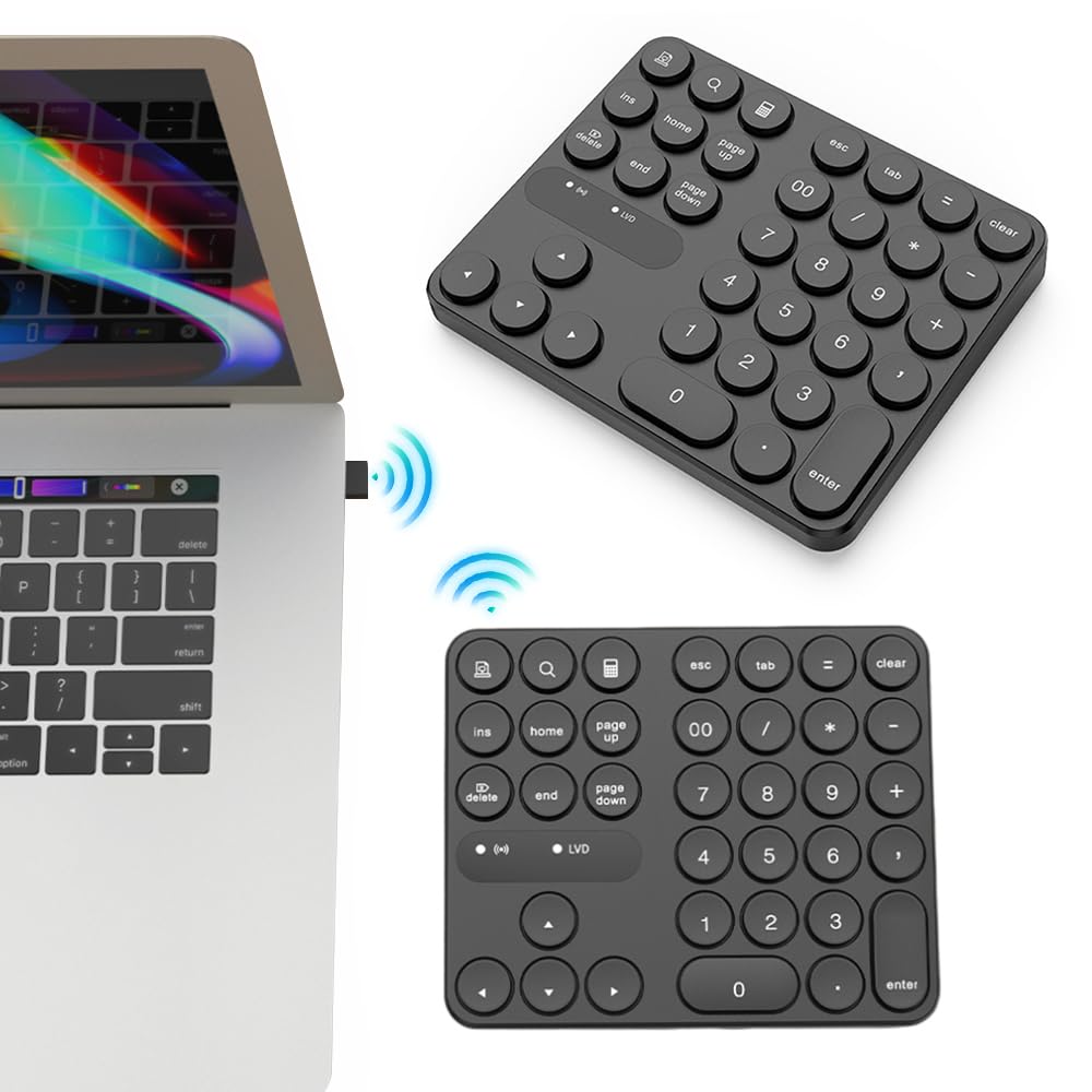 Mini Teclado numérico inalámbrico 35 Teclas USB-A USB-C para teclados de PC de Escritorio de computadora portátil