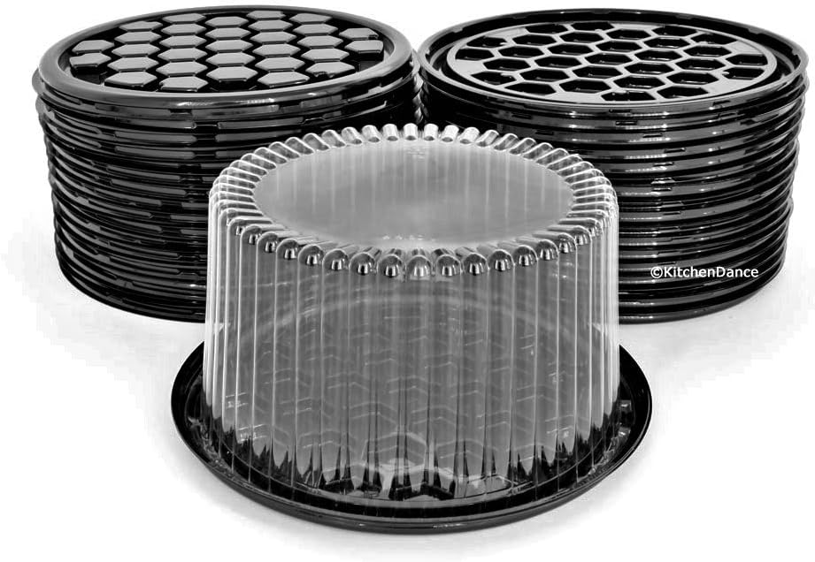 Disposable/Reusable Plastic Display Cake Carriers for 2-3 layer cakes (25 count, 8"Inside Diameter High Dome) WG23