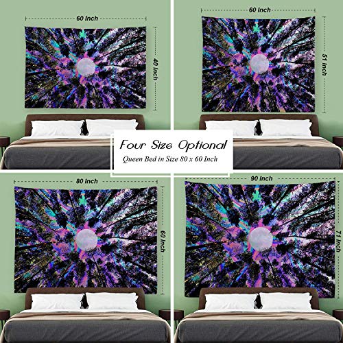 Procida Tapestry For Bedroom Aesthetic Fantacy Moon Tapestry Forest Tree Colorful Wall Hanging Tapestry For Bedroom Living Room Dorm College Indie Room Decor Aesthetic 60" W X 51" L #TOP7