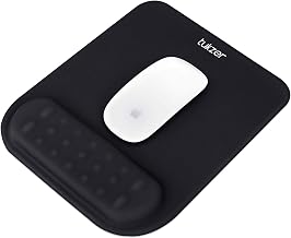 Tukzer Gel Mouse Pad Wrist Rest Memory-Foam Ergonomic Mousepad Cushion Wrist Support & Pain Relief Suitable for Gaming, Computer, Laptop, Home & Office Non-Slip Rubber Base (Black Quartz)