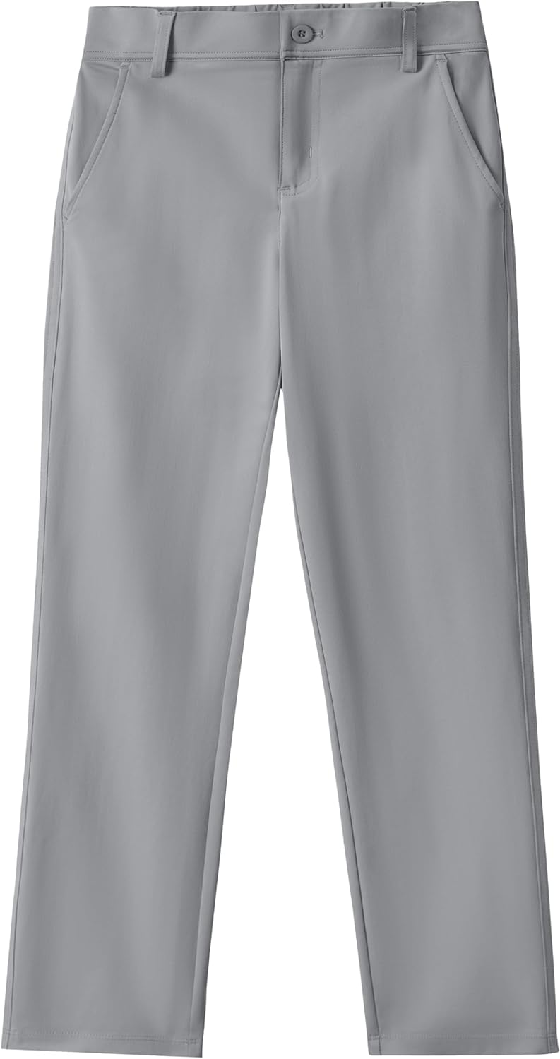 Dreammonkey Boys Golf Pants, Quick Dry Stretch Performance Dress Pants | School Uniform Flat Front Slacks 5T-16 Years