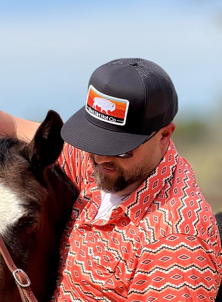 Image of Red Dirt Hat Company Buffalo Patch Adjustable Snapback Hat