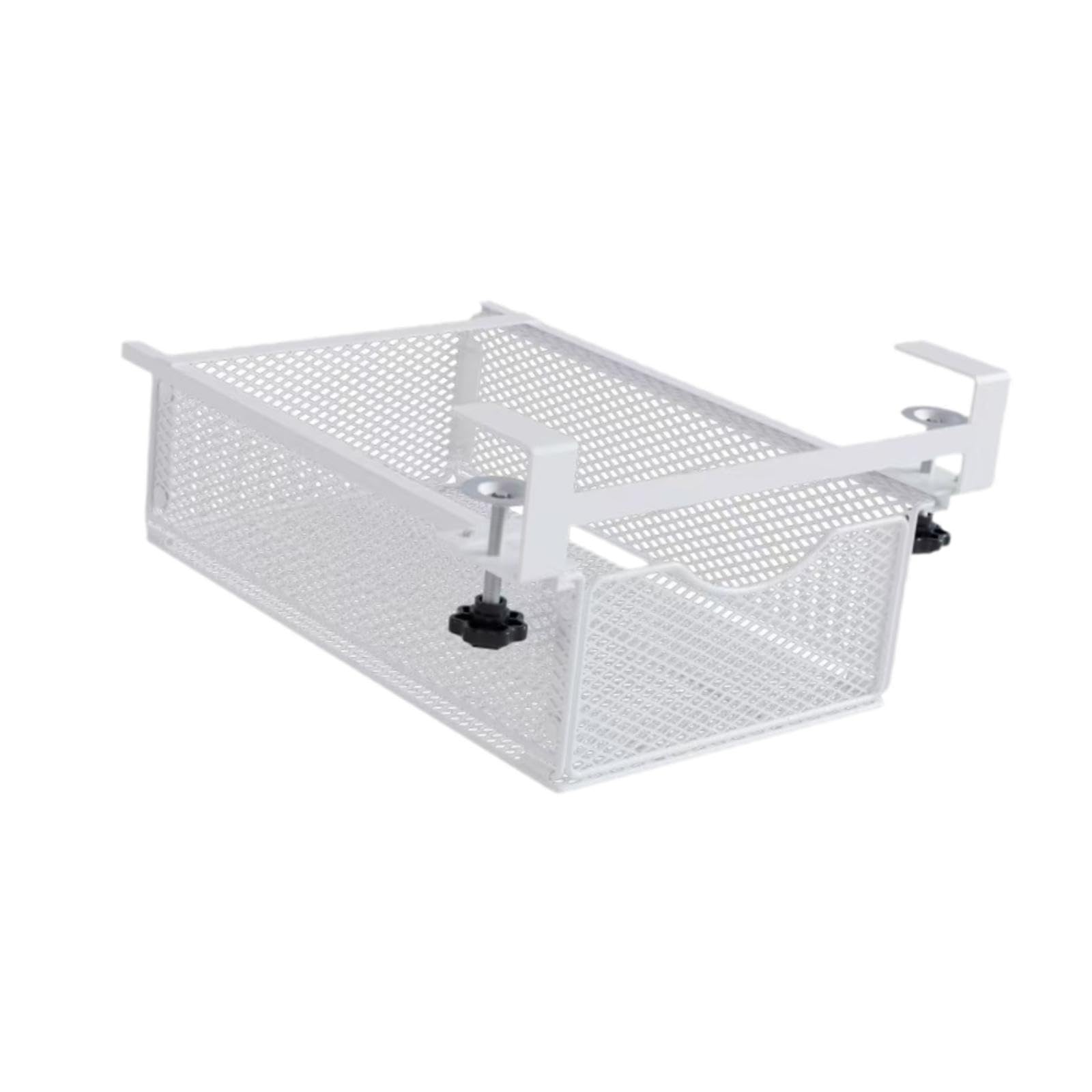 Panier Suspendu sous étagère en Fil Métallique pour Placard Ou sous Meuble, Idéal pour La Cuisine, Blanc