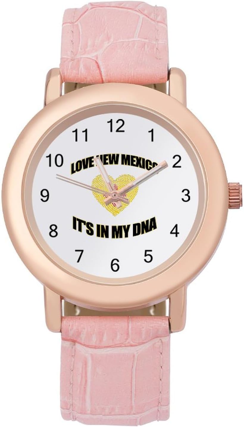 Love New Mexico State My DNA Classic Watches for Women Funny Graphic Ladies Wrist Watches Easy to Read