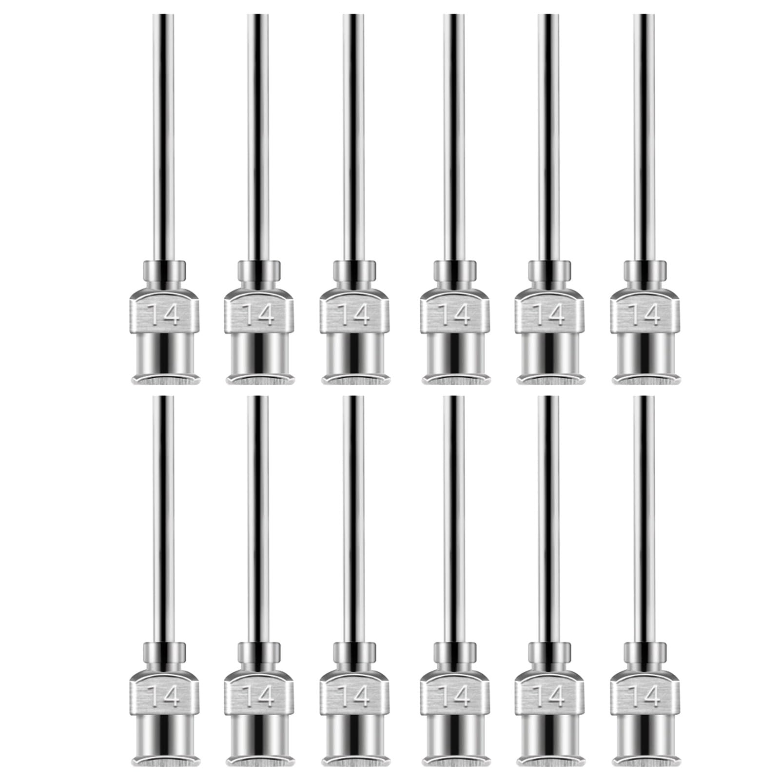 Uqezagpa 14G 12Pcs 38Mm Dispensing Needle Featuring Smooth Flows And Stainless Steel Construction For Precisions Tasks Lab Dispensing Needle & Accessories