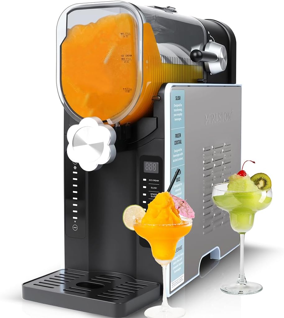 Slushie Machine No Ice Needed, 88 oz Frozen Drink Maker for Home Party with 6 Preset Programs for Margaritas, Frappés, Milk Shake and More, Auto-Clean & Quiet Operation