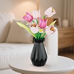 Sets de Bouquet Fleur, Collection botanique Tulipes, DIY Fleur artificielle avec vase pour Adultes Femmes Fille Enfants, Rose Chrismas Accueil Cadeaux pour la fête des mères, Anniversaire, Pâques(223 Pcs)