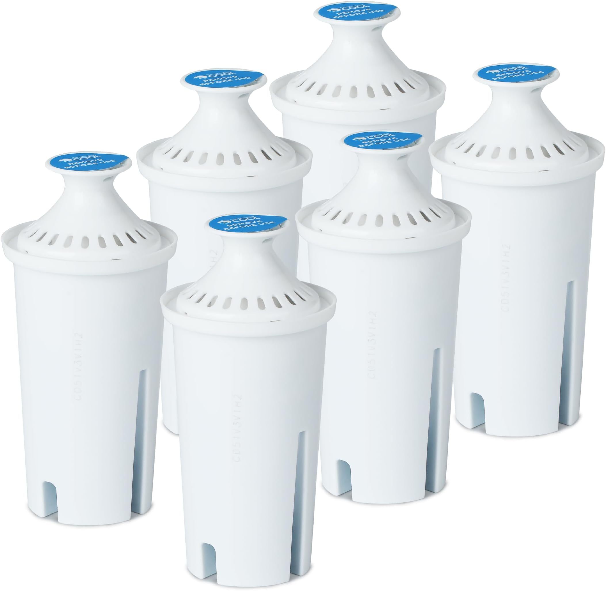 Commercial Cool Water Filter Replacements, Replacement Water Filters for Standard Brita Pitcher, Lasts Up To 60 Gallons, NSF Certified, CCWFB6, White, 6-Pack