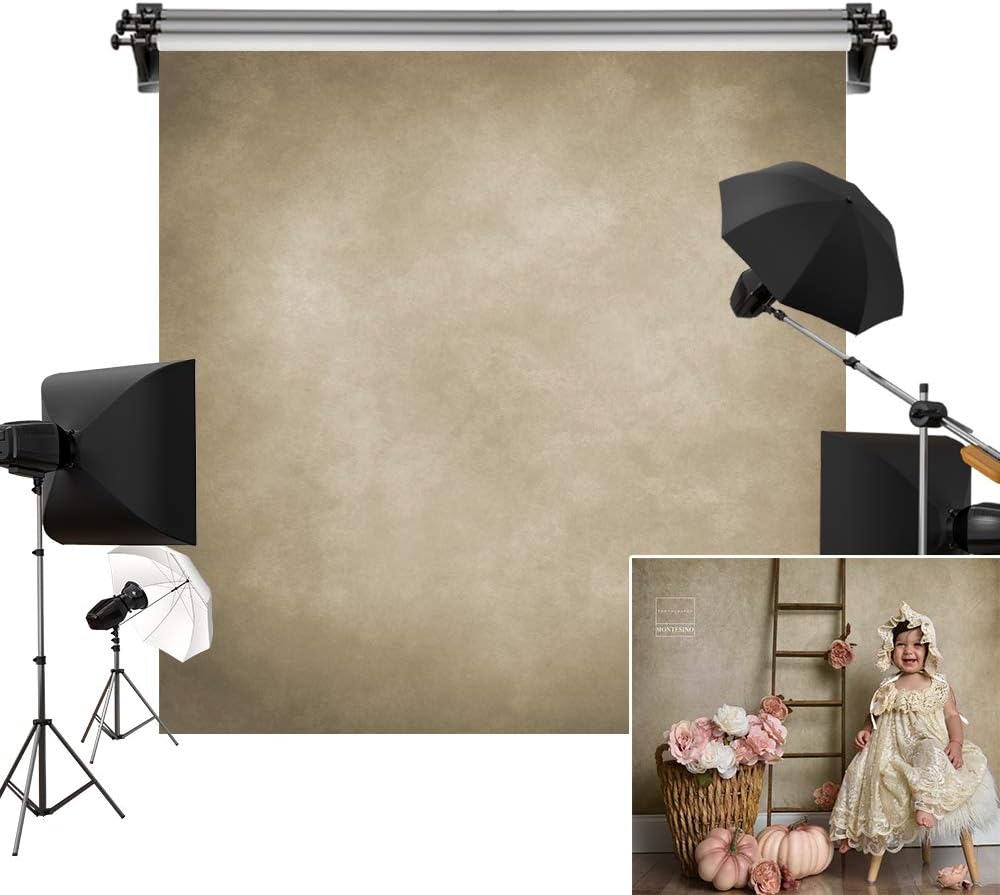 Kate 6.5x6.5ft/2m(W) x2m(H) Tan Backdrop Light Yellow Background Khaki Fawn Portrait Photography Abstract Backdrop Photography Studio Props Photographer