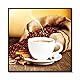 BERLIG Premium Glasbilder-Set (3 Stück) 30x30cm | bruchbeständig | kristallklare strahlende Farben | 4 exklusive Motive: Strand, Sonnenuntergang, Spa, Kaffee | inkl. Aufhänger & Geschenkbox (coffee)