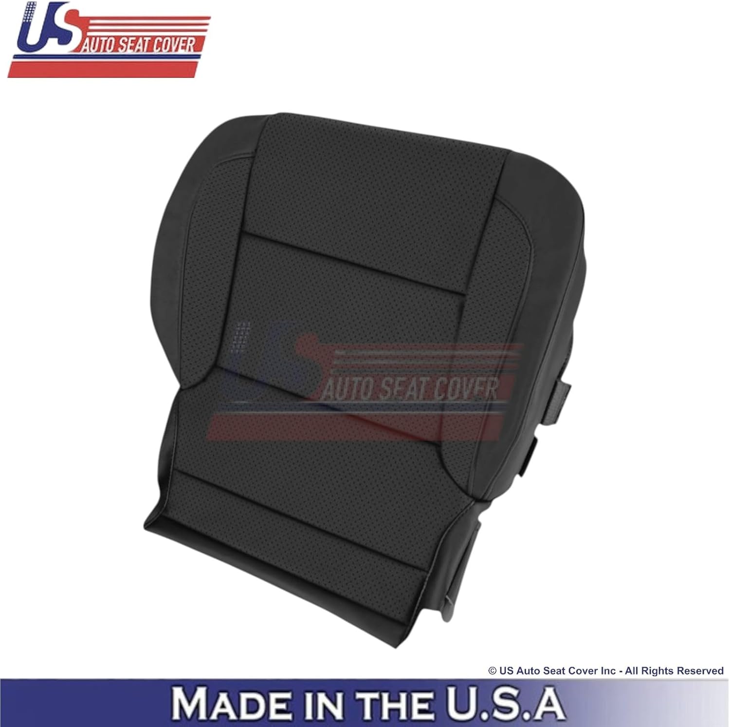 US Auto Seat Cover 2014-2019 fits Chevy Silverado 1500 LT LS Leather Perf Front Covers Jet Black