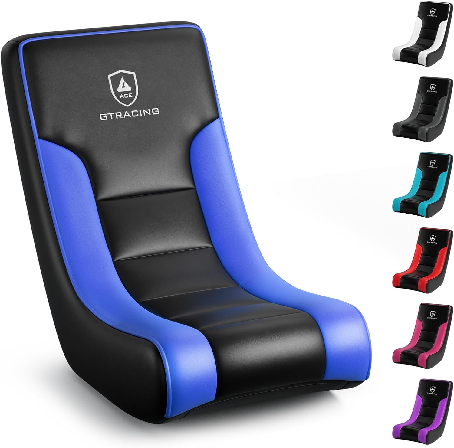 GTRACING Floor Rocking Gaming Chair (Blue) - compact armless design
