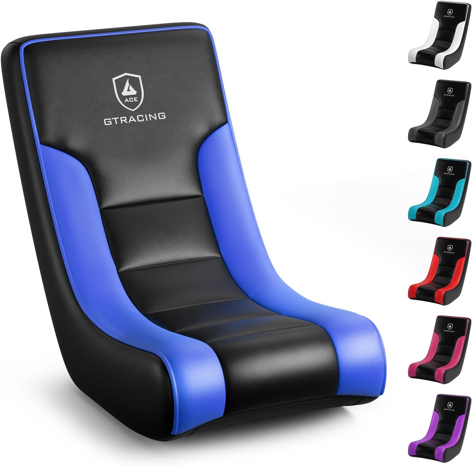 GTRACING Floor Rocking Gaming Chair – Floor Rolling Game Chairs with Angle Limiter, Gamer Rocker Floor Seat, Compact & Lightweight, Blue
