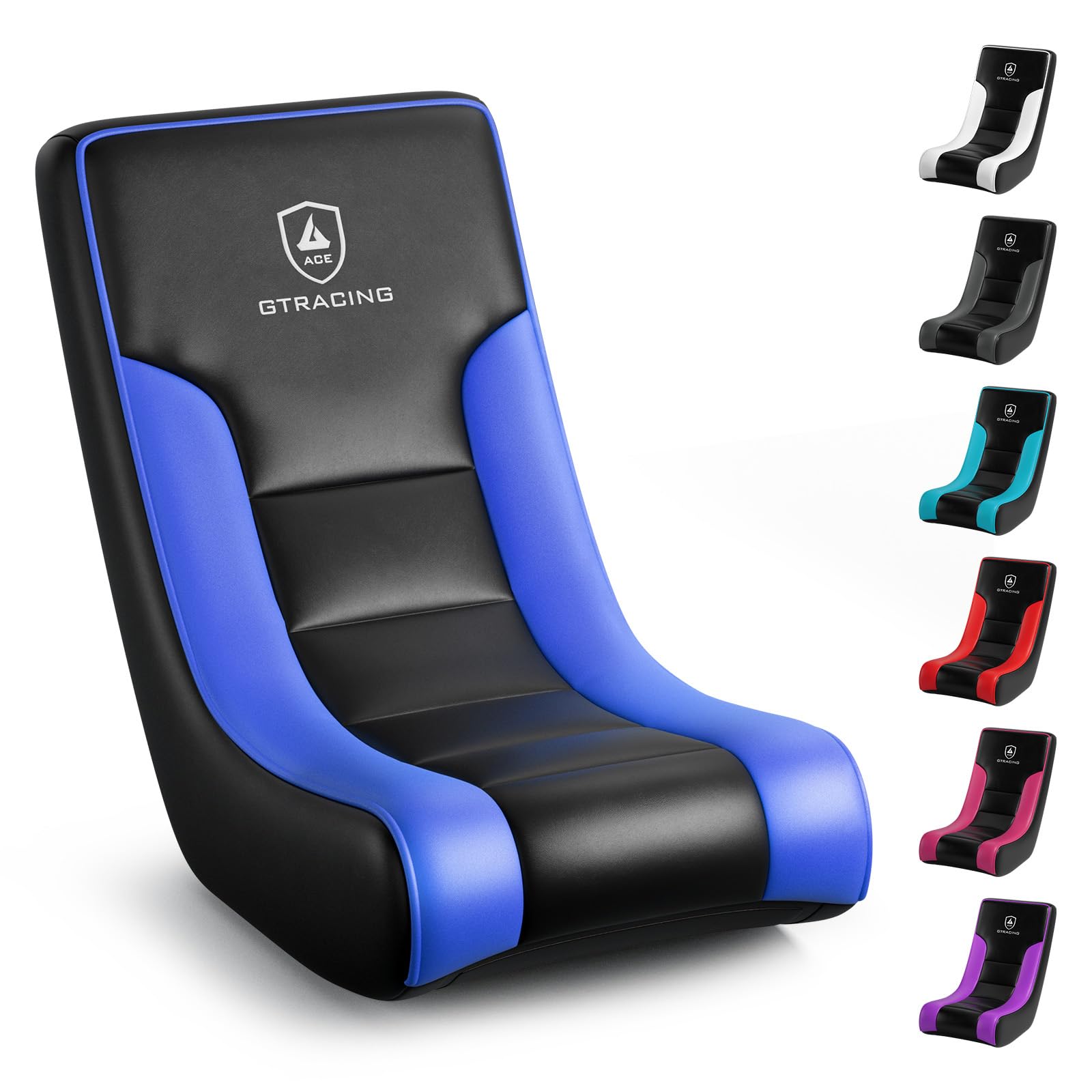 GTRACING Floor Rocking Gaming Chair – Floor Rolling Game Chairs with Angle Limiter, Gamer Rocker Floor Seat, Compact & Lightweight, Blue