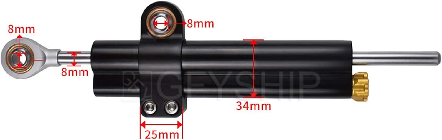 Steering Damper Adjustable Motorcycle Steering Damper Ohlin Stabilizer For Yamaha R6 MT09 FZ1 FZ8 Z750 Z900 Z1000 Mounting Bracket Kit(Black)