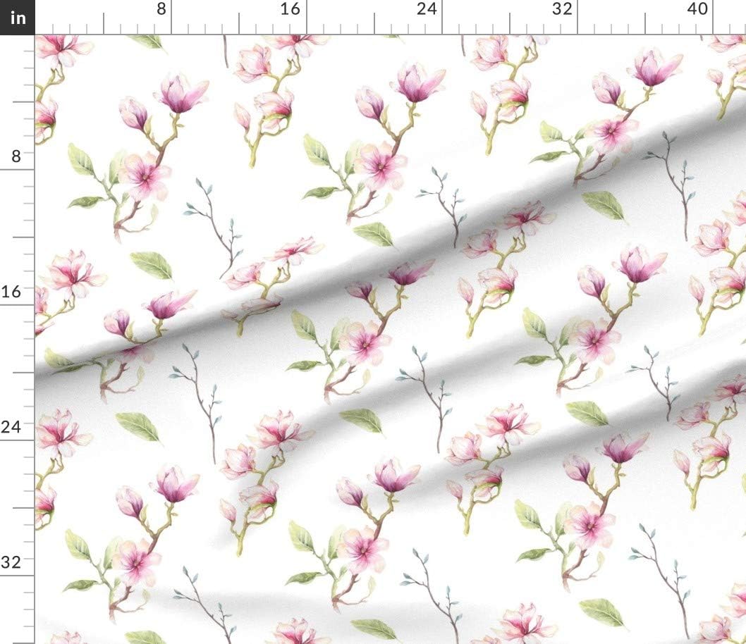 Spoonflower Fabric - Pattern Blossom Flower Watercolor Spring Printed on Petal Signature Cotton Fabric by The Yard - Sewing Quilting Apparel Crafts Decor
