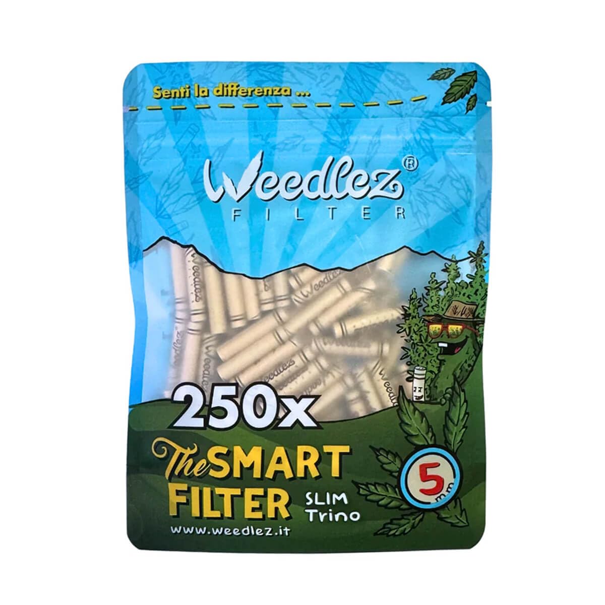 Mister Canapa, Aktivkohlefilter und natürliche Zellulose, 250 Stück, Durchmesser 5 mm
