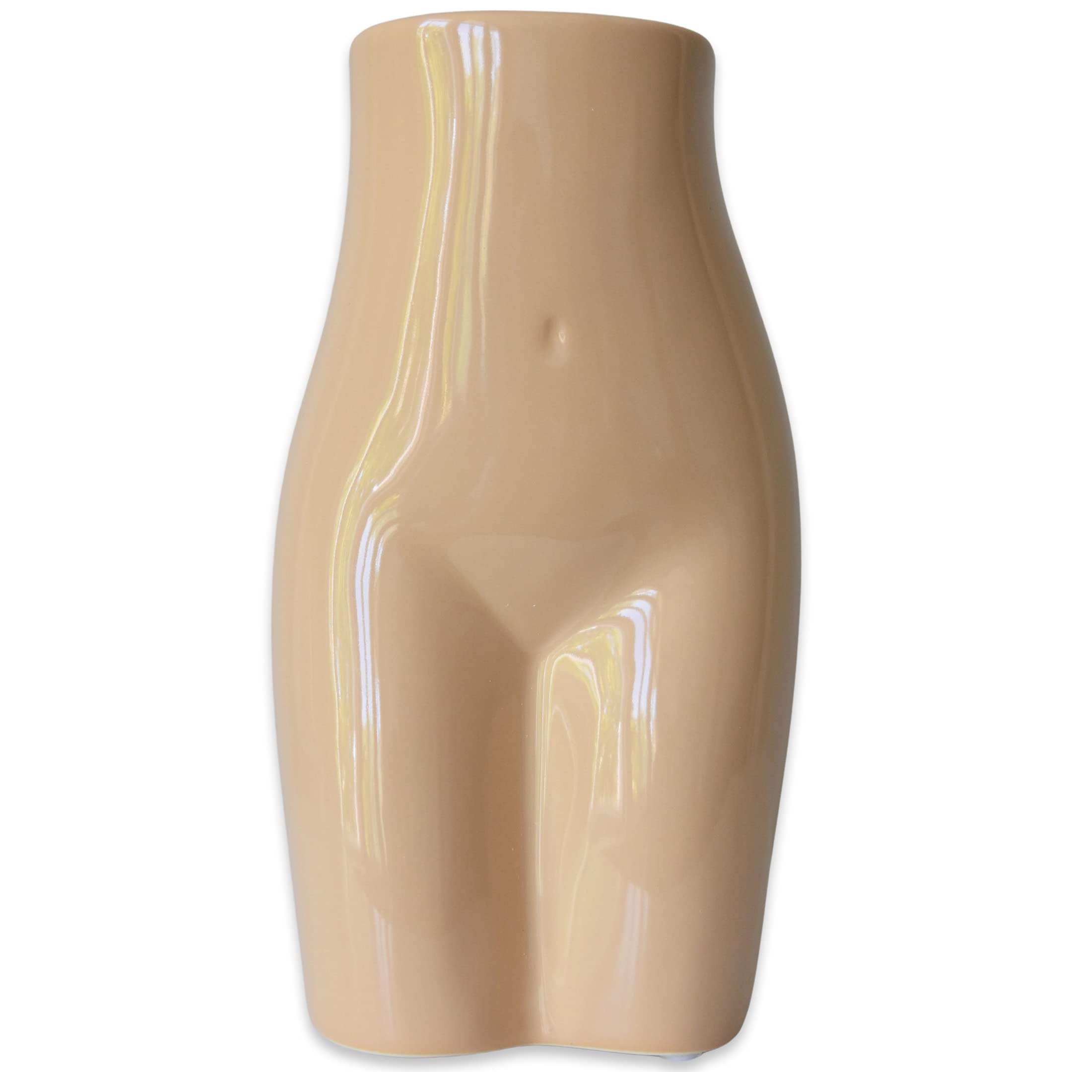Kigan Home Feminine Body Vase - (Fair) - Boho Ceramic Feminist Butt Vase and Planter for Flowers, Plants, Dried Florals and Pampas Grass - Modern Boho Decor for Shelves, Vanity, Console Table or Desk