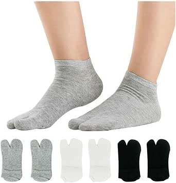 Women's Solid 2 Toe Flip Flop Tabi Socks - 5/6 Pairs