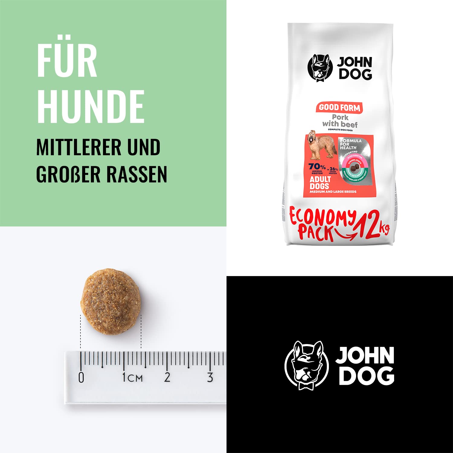 KARMA John Dog GOOD FORM ADULT WIEPRZOWINA Z WOŁOWINĄ 12 kg