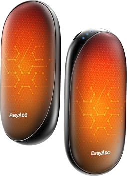 EasyAcc Pocket Size Hand Warmers Rechargeable 2 Pack, AI Electric Handwarmers, Real 16 Hrs Warmth, Heat Up to 131F, UL Certified, Gloves Fitting, Golf Raynauds Skiing Essentials, Gifts Women Men