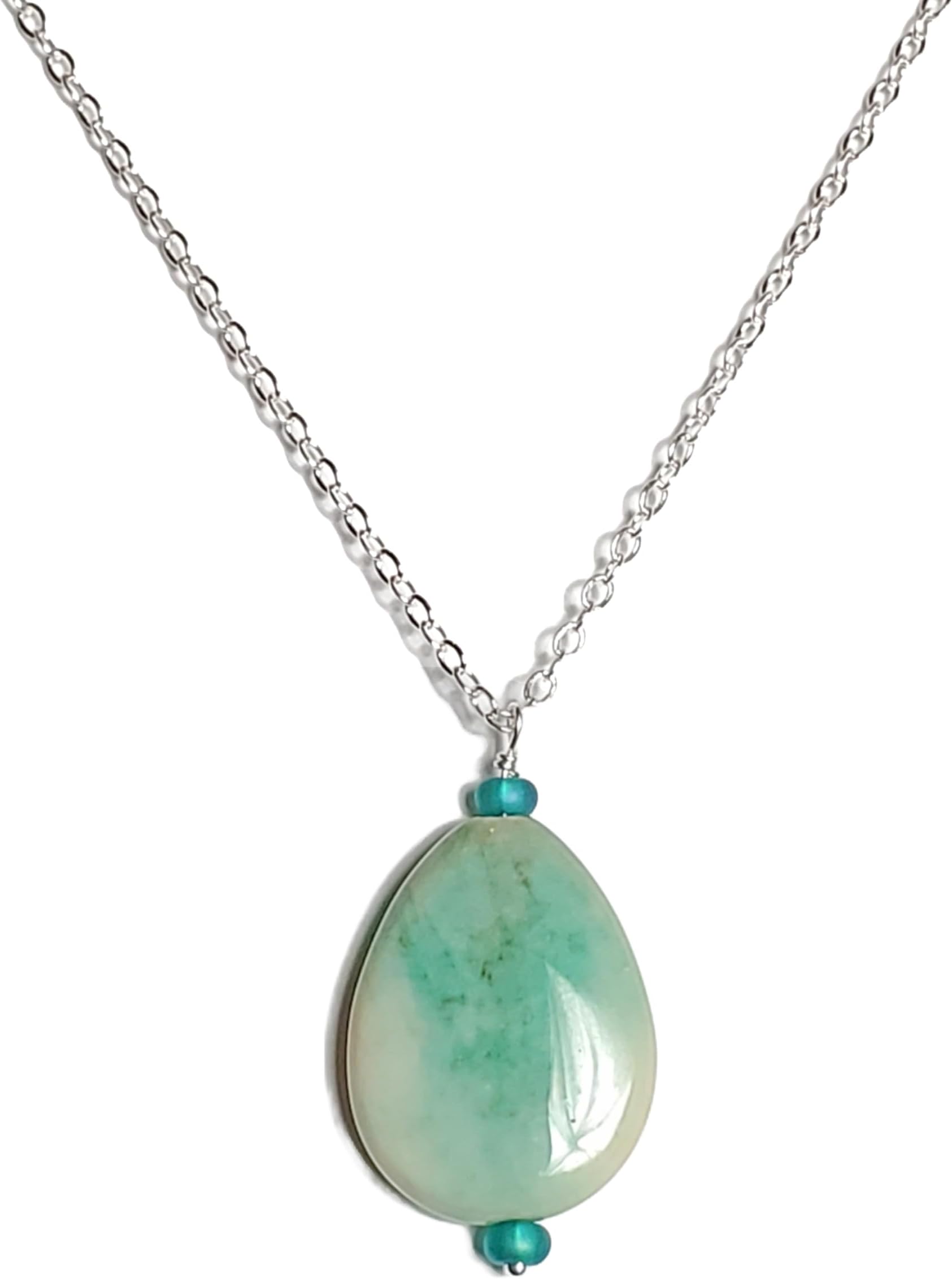 Variscite Teardrop Pendant Necklace