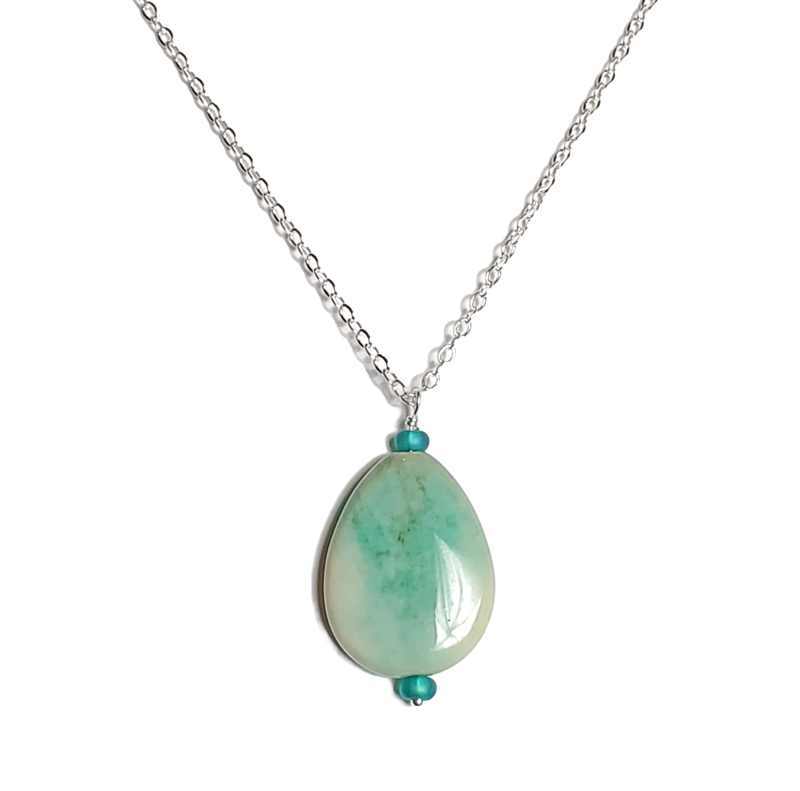 Variscite Teardrop Pendant Necklace
