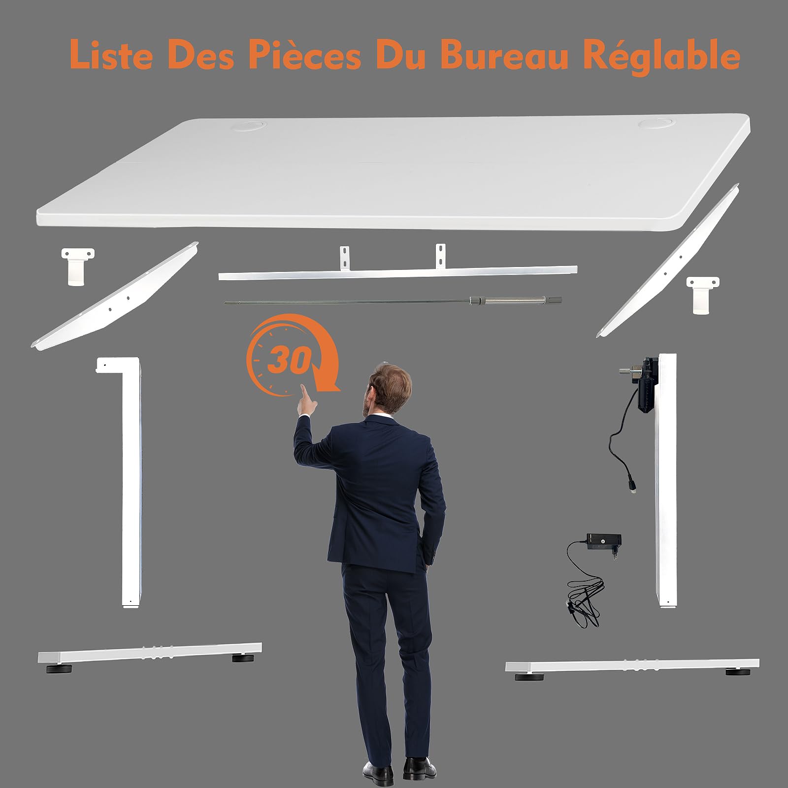 PACHIRA Elektrisch Höhenverstellbarer Schreibtisch, 120 * 60 cm Steh-Sitz-Tisch Mit Memory-Steuerung & LED-Anzeige, Stehpult Mit Haken & Kabelmanagement, Ergonomischer Arbeitstisch Fürs Haus Büro