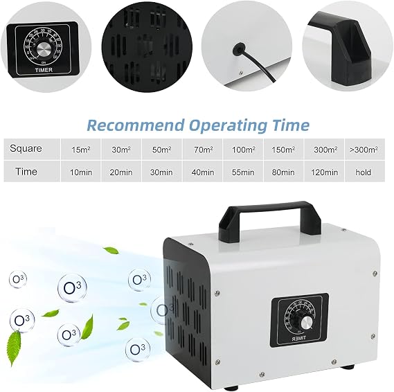 Ozone Generator 60000 mg/h High Ozone Machine, Air Ozone Purifier, Negative Ion Generator Odor Eliminator for for Home Pet Car Smoker Kitchen
