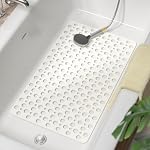 HITSLAM Bathtub Mat Non Slip, 70x38cm TPE Bath Mat for Tub, Efficient Drainage Bathroom Shower Mat with Suction Cups, Bath Tub Mat, Soft on Feet and Easy to Clean, Blue