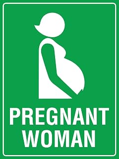 Pregnant Woman Warning 8 X 12 Inch Metal Tin Sign Caution Notice for Yard, Office, Outdoor & Indoor Safety