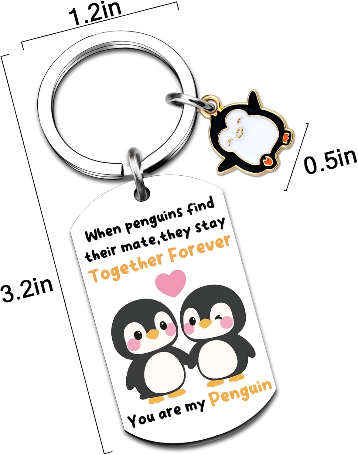 Penguin Keychain Couple Valentines Day Gifts for Him Her Boyfriend Girlfriend Cute Keychain for Husband Wife Unique Birthday Gift for Husband Boyfriend I Love You Gift Ideas - Image 6
