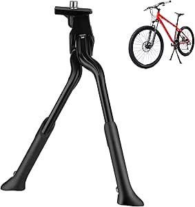 Fahrradständer Zweibein, Zweibeinständer, Fahrrad-Doppelbeinständer, Mountainbike-Fußstütze, Fahrrad-Zentralständer-Parkständer, rutschfester, verstellbarer Doppelbein-Ständer für 24-29-Zoll-Fahrräder