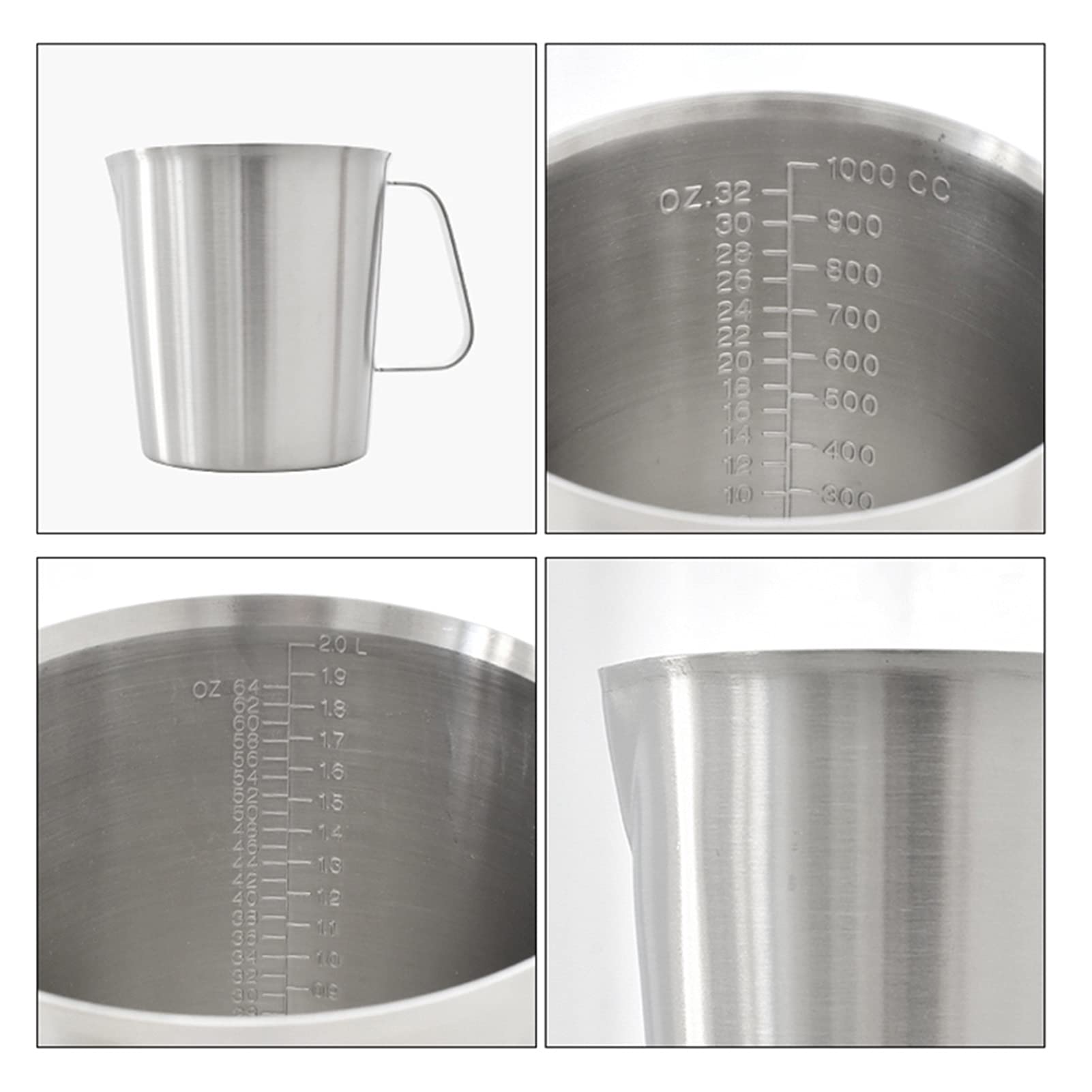 QXSJEDYCH Milchaufschäumkrug 600ml - Edelstahl Sauciere Golden Für Barista