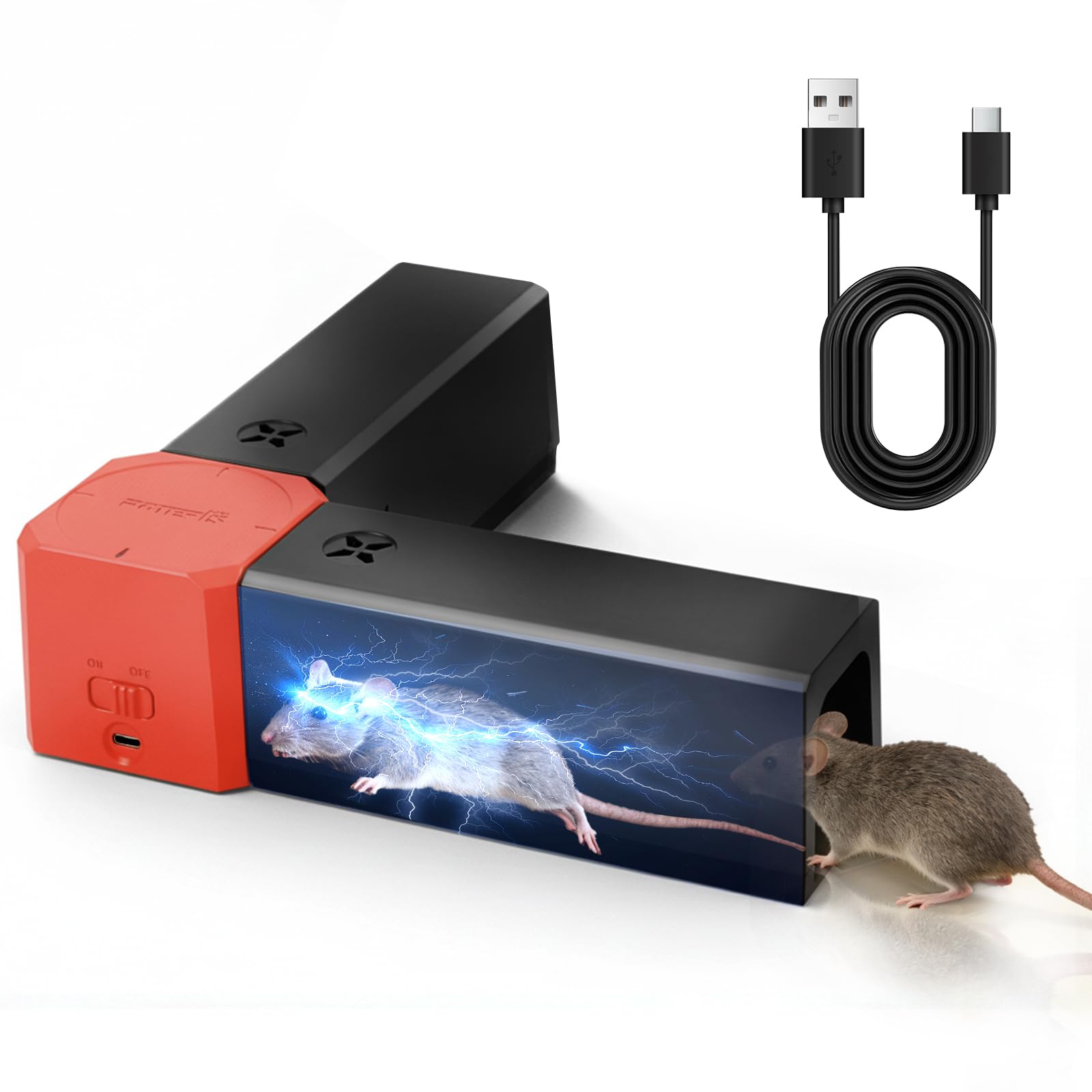 Electric Mouse Traps Reusable, Rat Traps 2000V That Kill Instantly, Safe Mouse Trap for Indoors, Rat Killer Electronic for Indoors Kitchen Garage Warehouse, Effective on Small Mouse