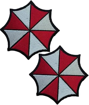 Ykonuyis Umbrella Corp Biohazard Logo Sign Star S.T.A.R.S. Police Star Raccoon Patch Hook and Loop Tactical Morale Applique Fastener Military Embroidered Patch 2Pcs