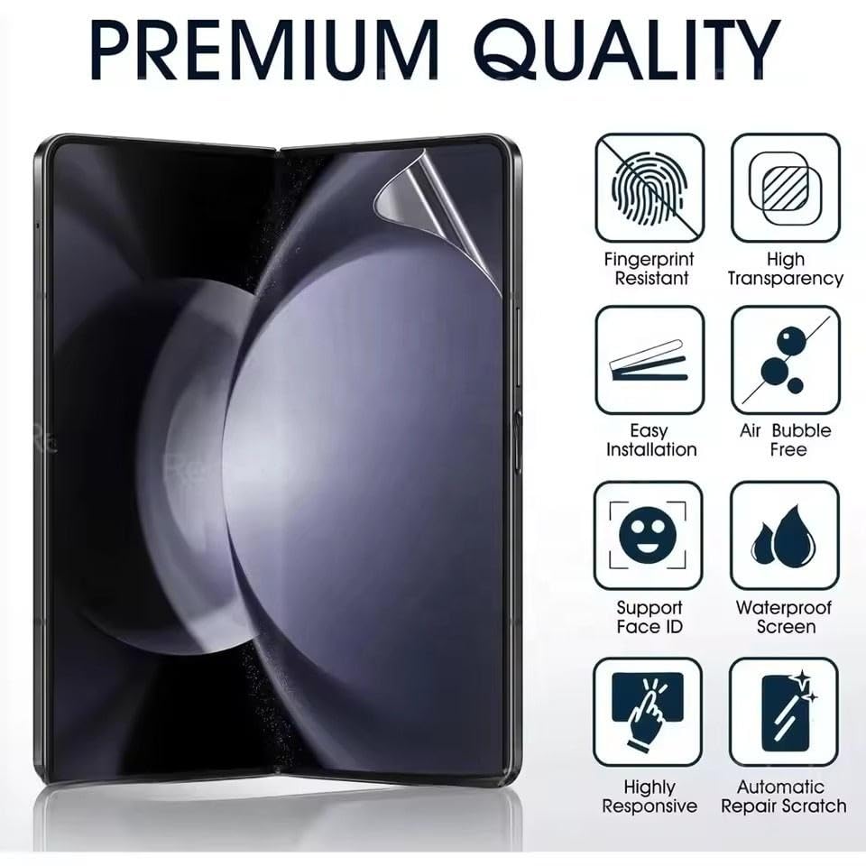 Image of TechTrendz Screen Guard for Samsung Galaxy Z Fold 7 Screen Protector Flexible Soft Protective Film Full Coverage, Bubble-Free Case Friendly Screen Protector for Galaxy Z Fold 7 - Clear