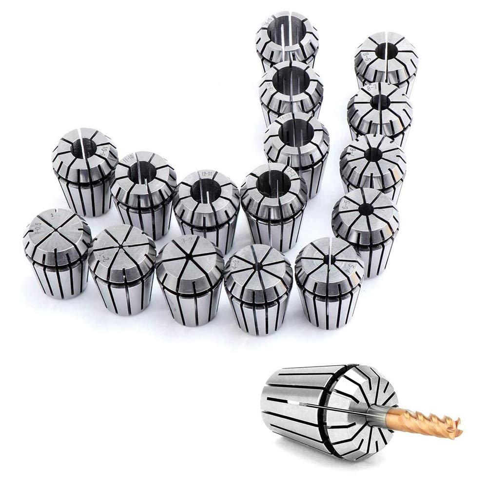 RATTMMOTOR Set di 16 pinze di serraggio ER25, mandrino, 2-16 mm, pinza a molla per fresatrice superiore CNC, supporto per utensili di fresatura, tornio