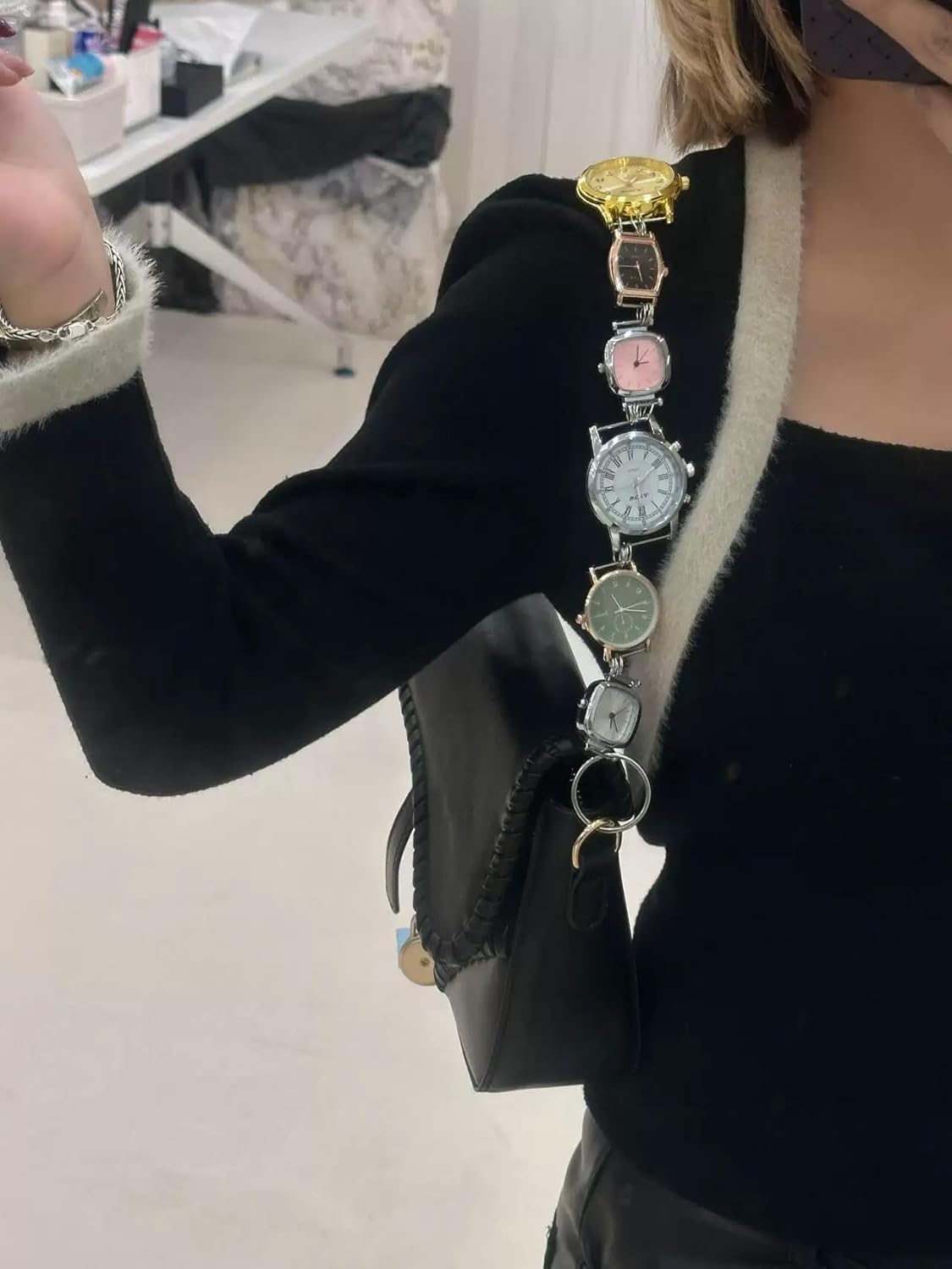 QTMY Unique Watch Shape Bag Charms for Handbag Purse Backpack,Bag Strap Purse Strap