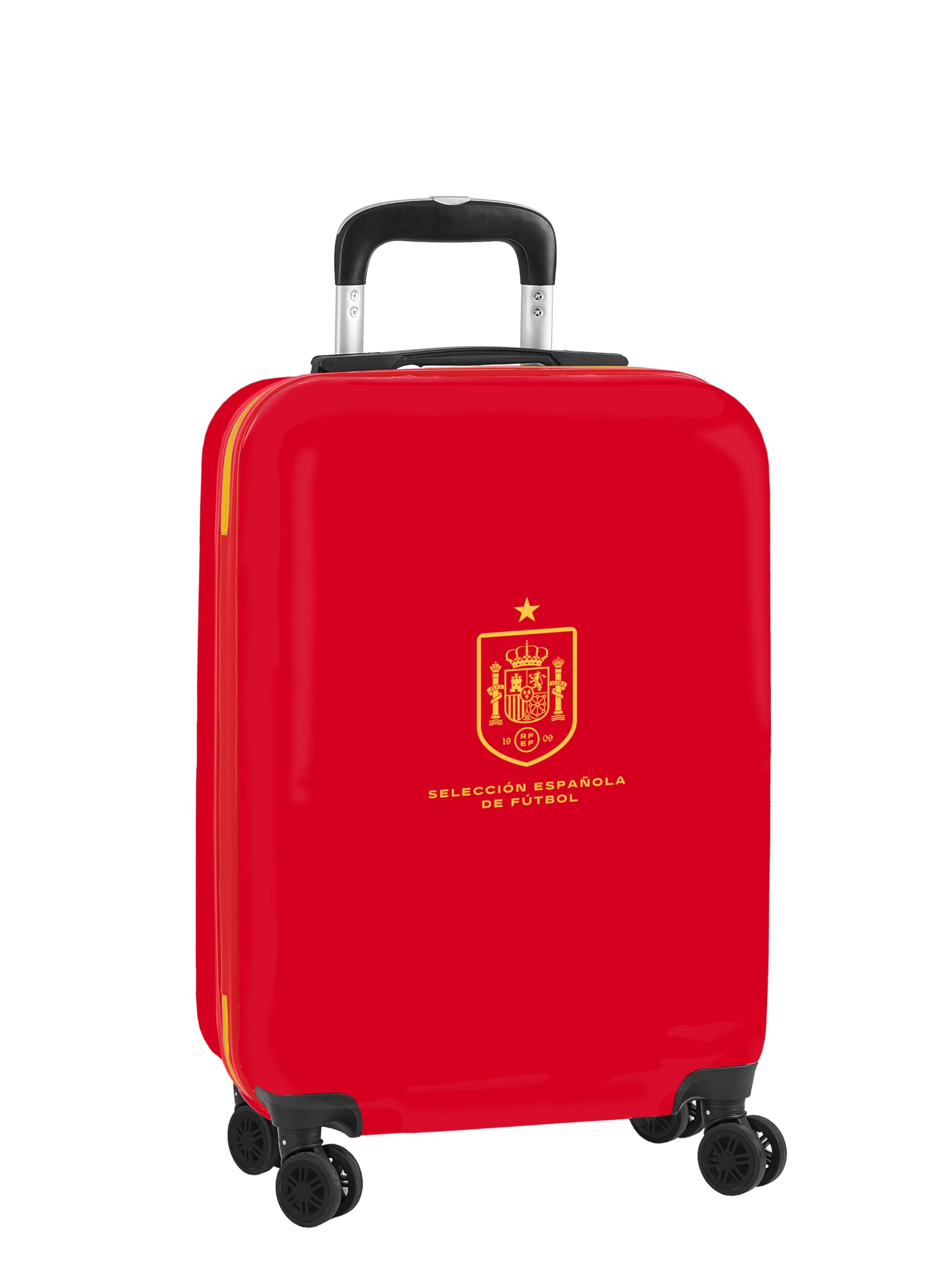 SELECCIÓN ESPAÑOLA DE FÚTBOL - Trolley de Cabina 20 Pulgadas, Maleta con Ruedas, Candado de Seguridad, Maleta Ligera, 34.5x20x55 cm