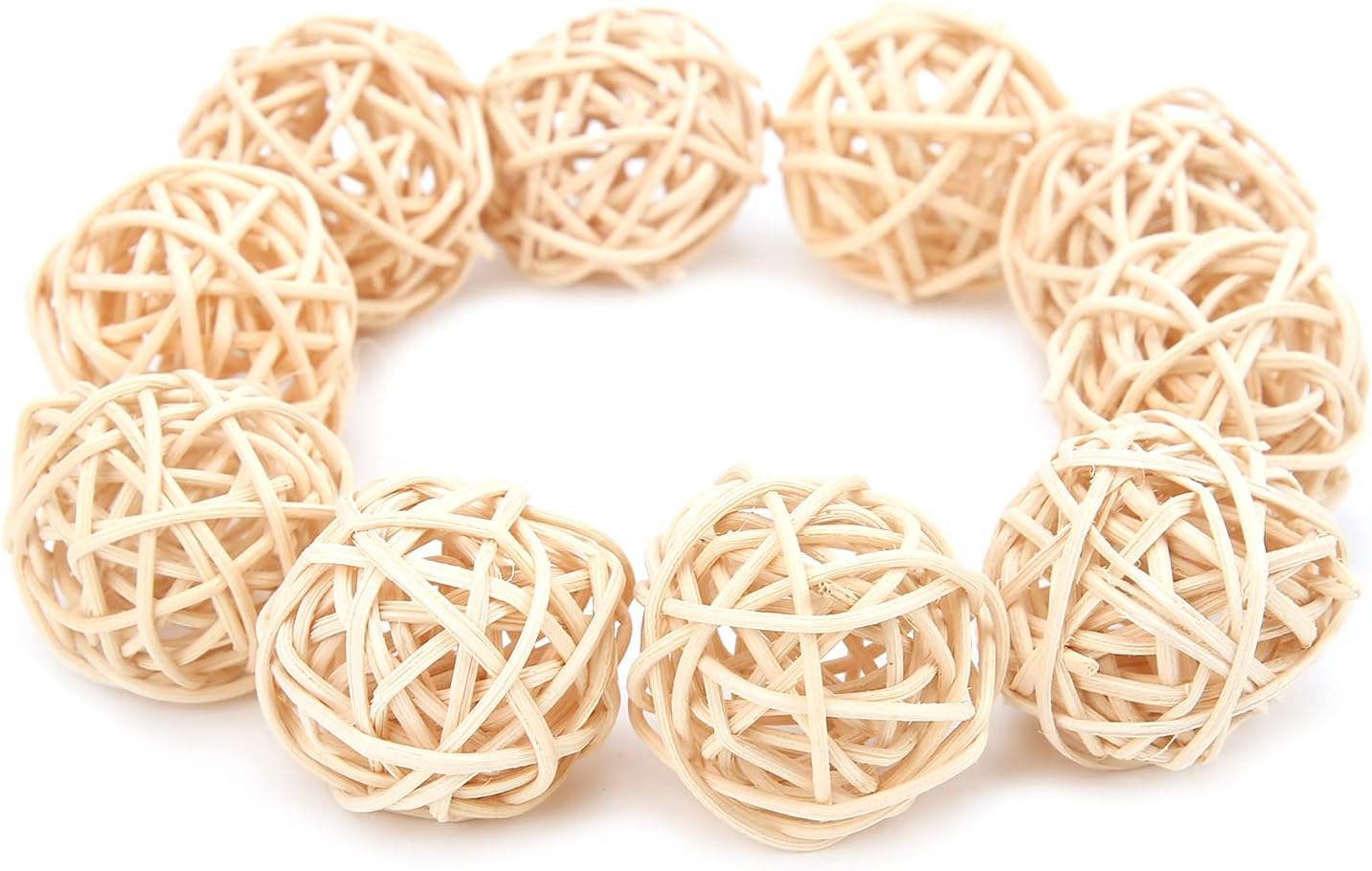 10Pack 3CM Natural Rattan Balls Parrot Chewing Toys :for Conures,Parakeet, Cockatoo,Hamsters, and Bunny - Primary Color Wicker Balls for DIY Crafts,Party, Hotel,Bedroom,Bathroom,and Toilet Decorations 4