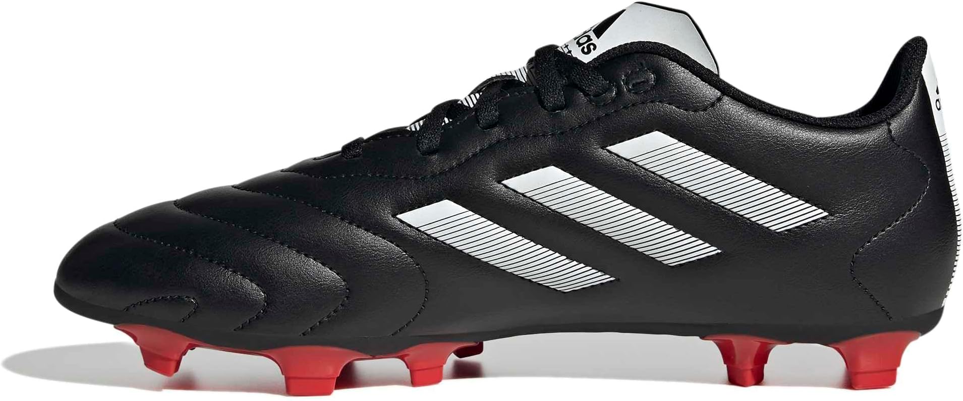 adidas Unisex Goletto VIII Firm Ground Soccer Shoe, Core Black/White/Red, 7 US Men