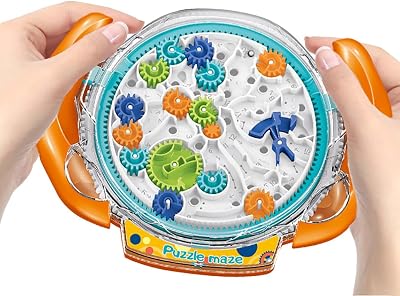 3D Gear Maze Puzzle Ball, Handheld Brain Teaser Mind Game, STEM Educational Focus Toy for Kids Ages 4-10, Anxiety Relief Puzzle Fidget Toy, Ideal Birthday (Orange)