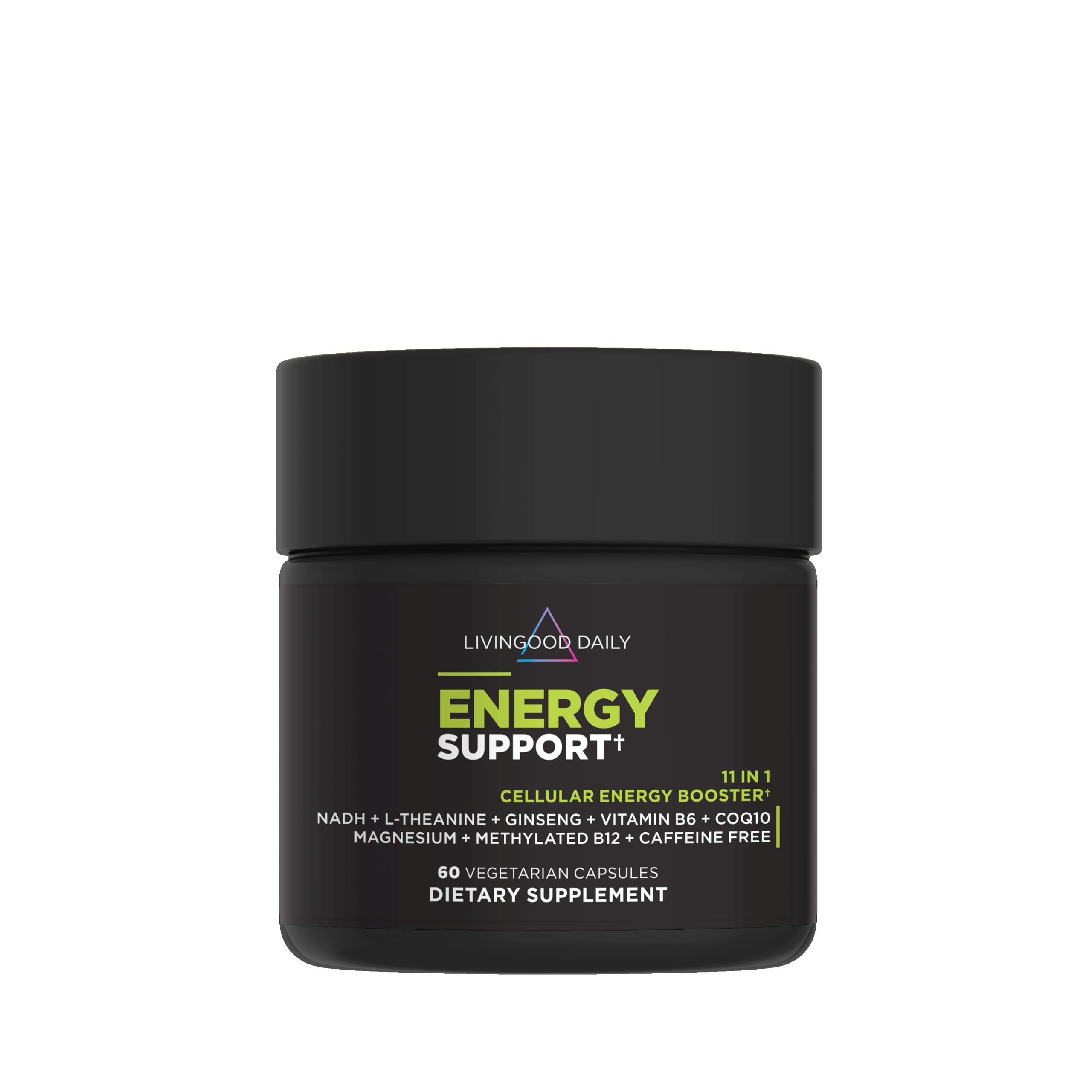 Livingood Daily Energy Support Supplement, Caffeine Free, 60 Capsules